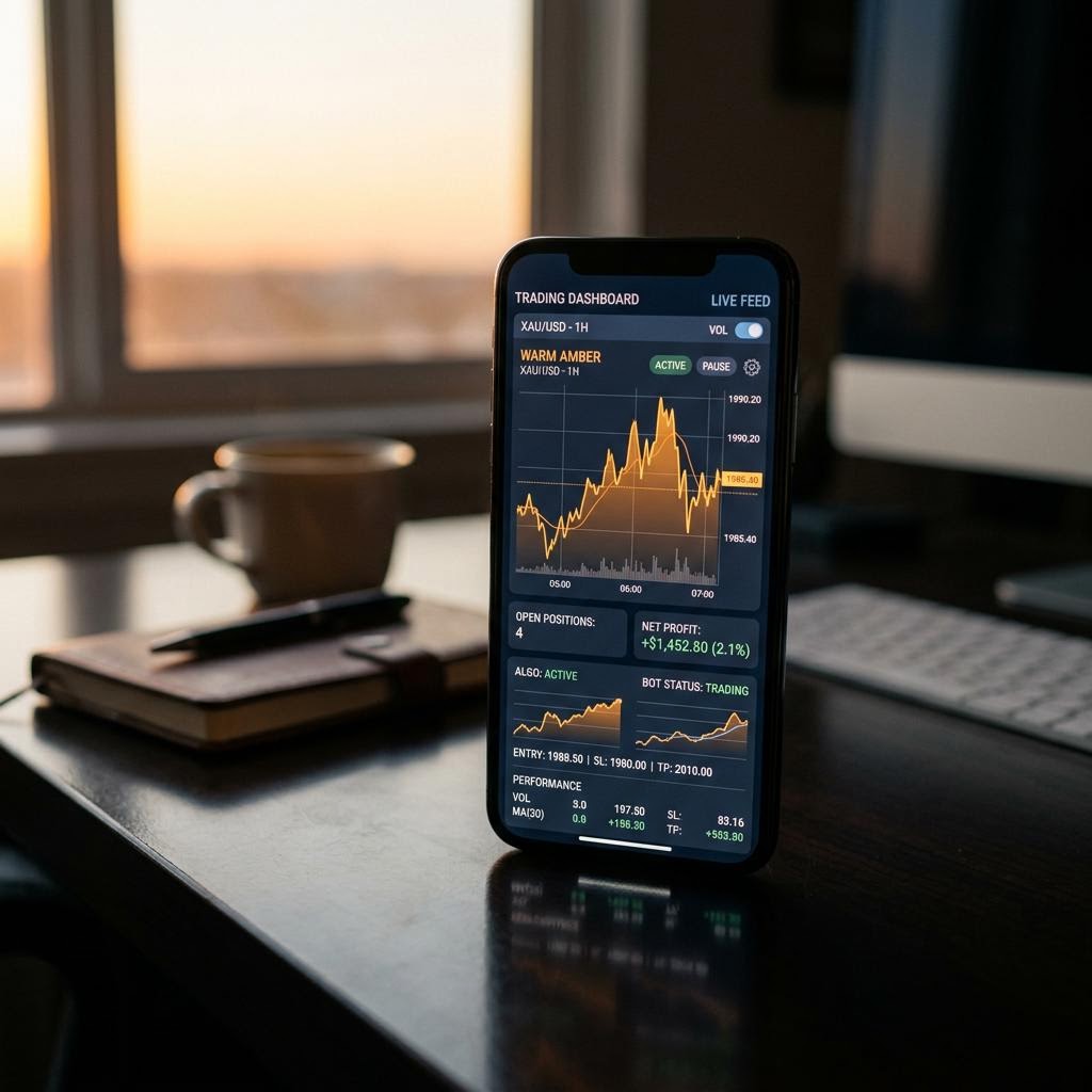 Interface de la plateforme de trading crypto IA Xynorvexiq IA sur smartphone